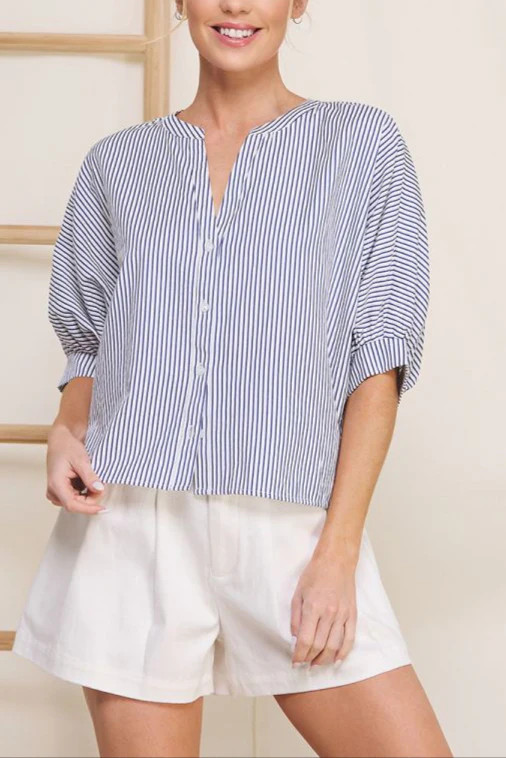 Polly Pinstripe Dolman Blouse | MTT Collective