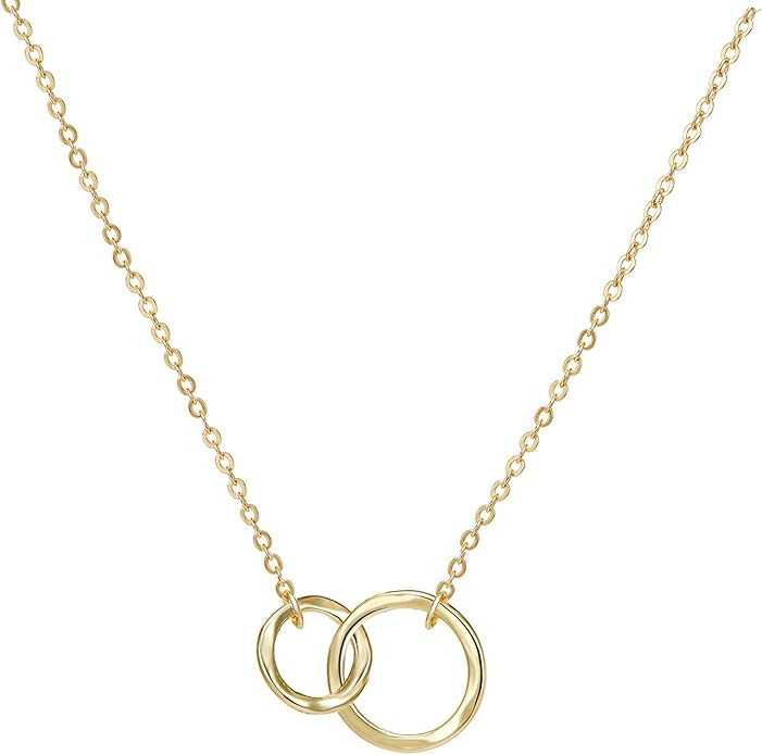 Befettly Moon Pendant Necklace 14K Gold Fill Dainty Hammered Moon Phase Gold Choker Simple Cresce... | Amazon (US)