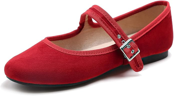 FEVERSOLE Women's Soft Cushion Extra Padded Comfort Round Toe Mary Jane Metal Buckle Fashion Ball... | Amazon (US)