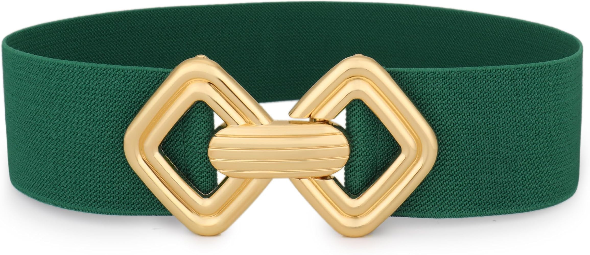 VONMELLI Women Wide Elastic Belt Vintage Stretchy Waistband with Retro Gold Buckle for Dresses | Amazon (US)