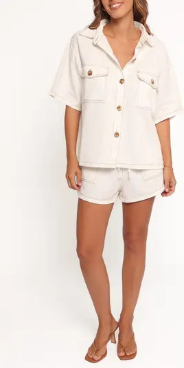 Noor Denim Button-Up Shirt & Shorts Set | Nordstrom