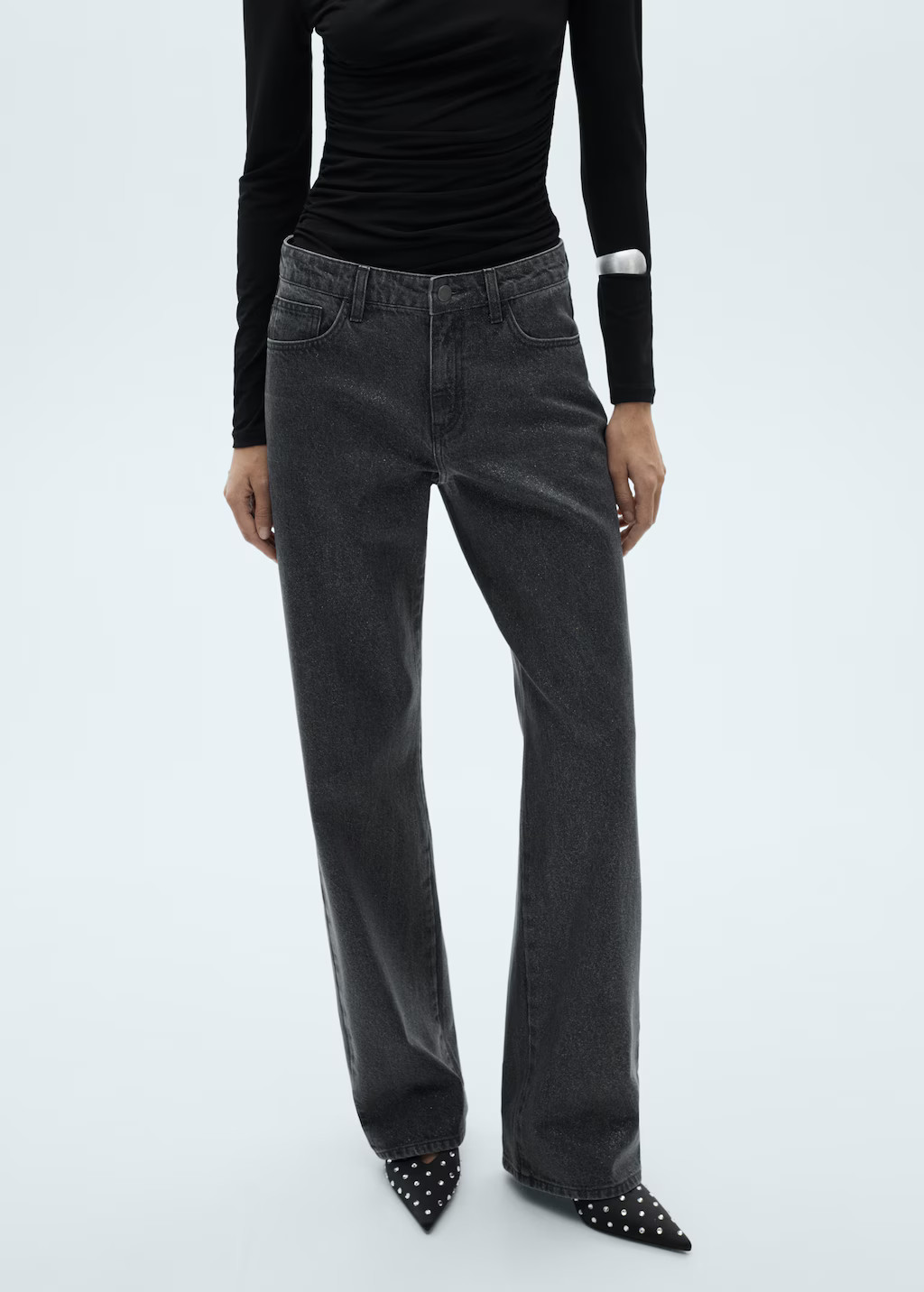 Shiny straight-leg jeans - Women | MANGO USA | Mango (US/MX/AU)