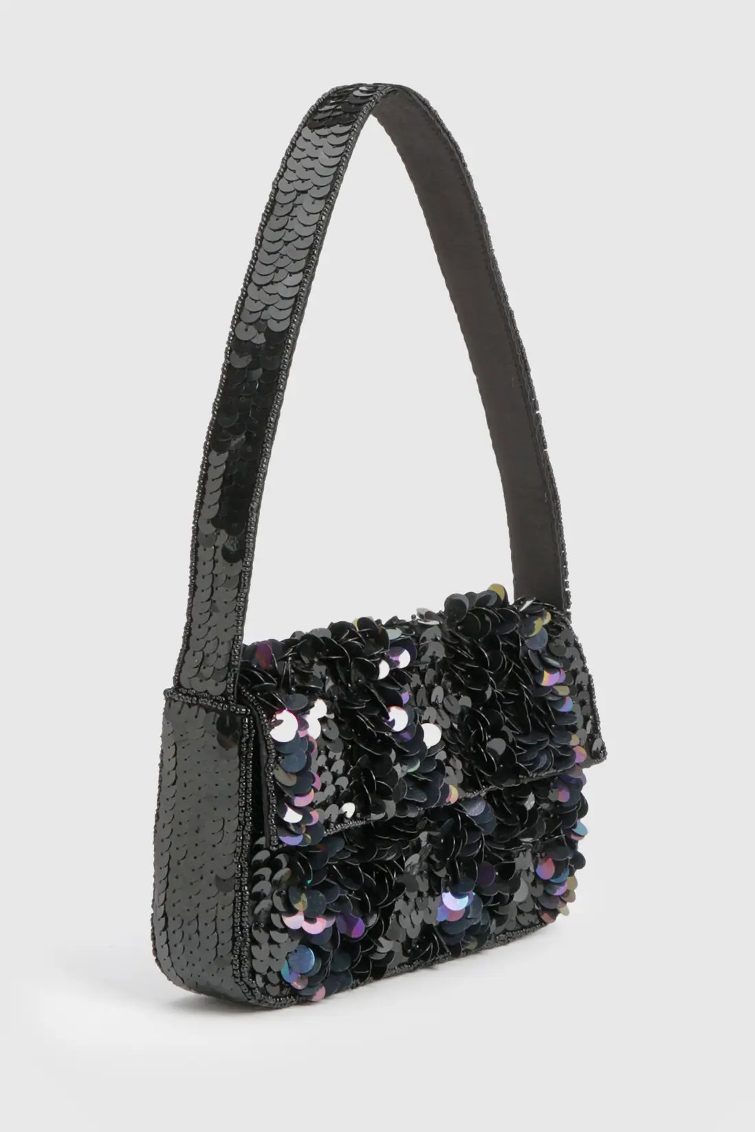 Black Sequin Shoulder Bag | Boohoo.com (UK & IE)