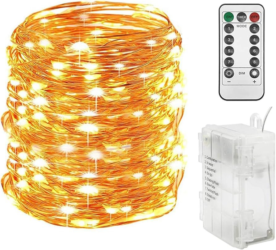 Twinkle Star 300 LED 99 FT Copper Wire String Lights Battery Operated 8 Modes with Remote, Waterp... | Amazon (US)