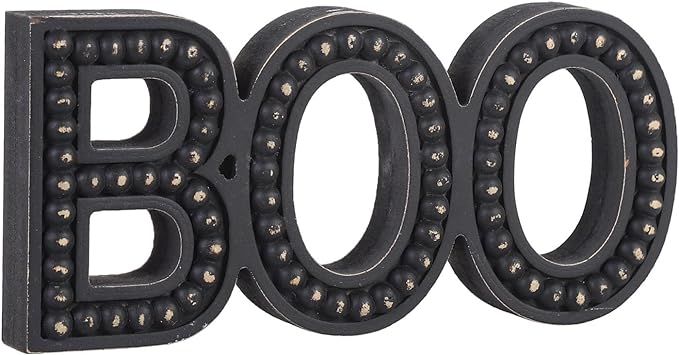 BAYSBAI Halloween Boo Sign, Boo Letter Halloween Decorations For Home, Wooden Boo Sign For Table,... | Amazon (US)