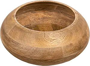Bloomingville Modern Round Wood, Natural Finish Bowl | Amazon (US)