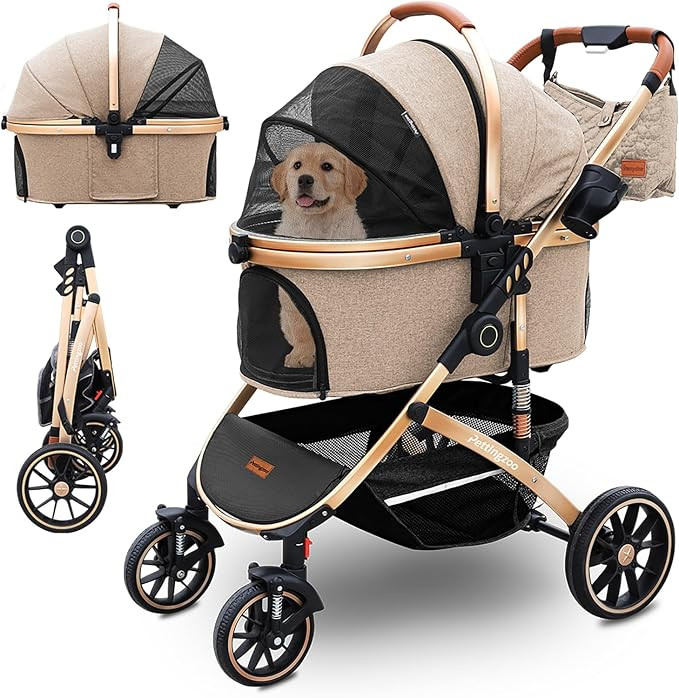 Pettingzoo Dog Stroller with Removable Carrier Foldable Pet Stroller,60 lbs | Amazon (US)