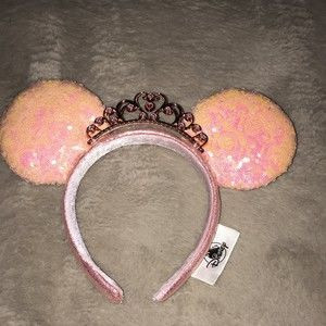 Pink Sequin Minnie Mouse Headband Tiara  Princess Crown Disney Ears | Poshmark