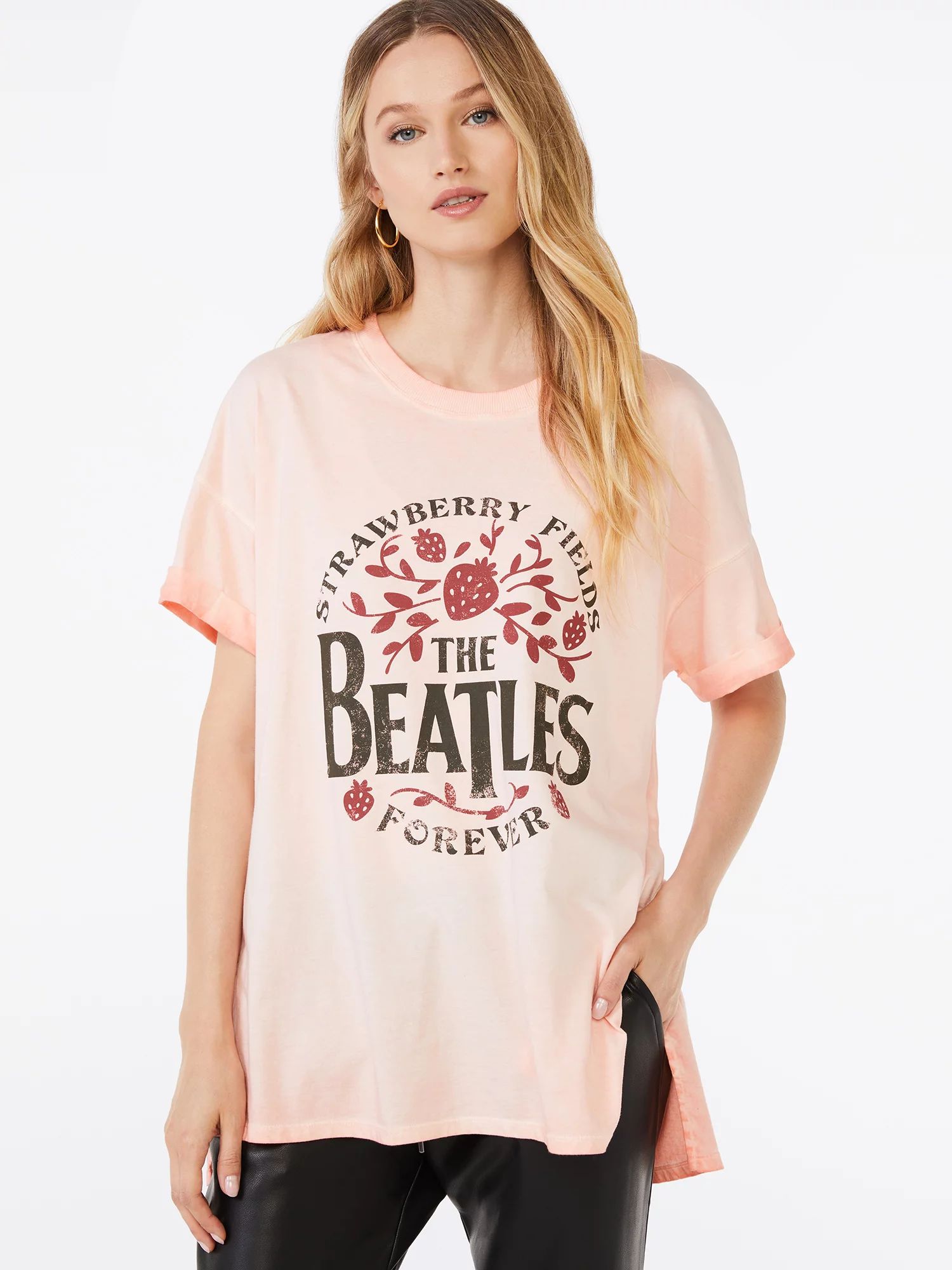 Scoop - Scoop Women's The Beatles Strawberry Fields Graphic T-Shirt - Walmart.com | Walmart (US)
