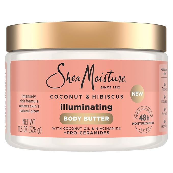 SheaMoisture Illuminating Body Butter with Coconut & Hibiscus, Niacinamide and Pro-Ceramides | SheaMoistureOON