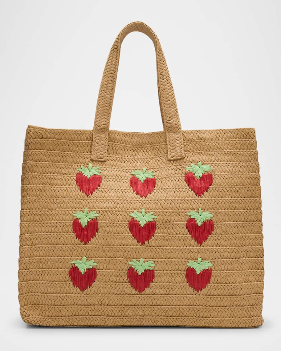 Strawberry Straw Tote Bag | Neiman Marcus