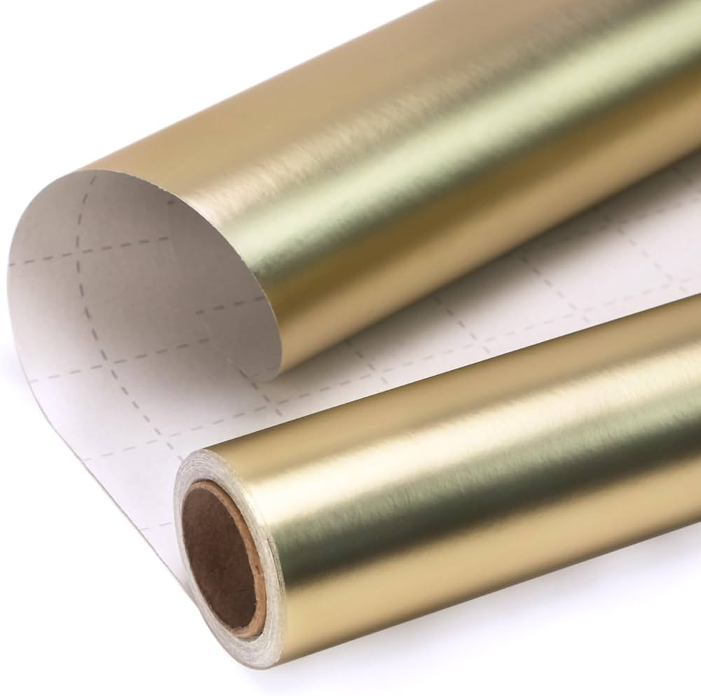 Ribbli Gold Metallic Wrapping Paper Matte Gold Solid Color Paper Perfect for Birthday Christmas B... | Amazon (US)