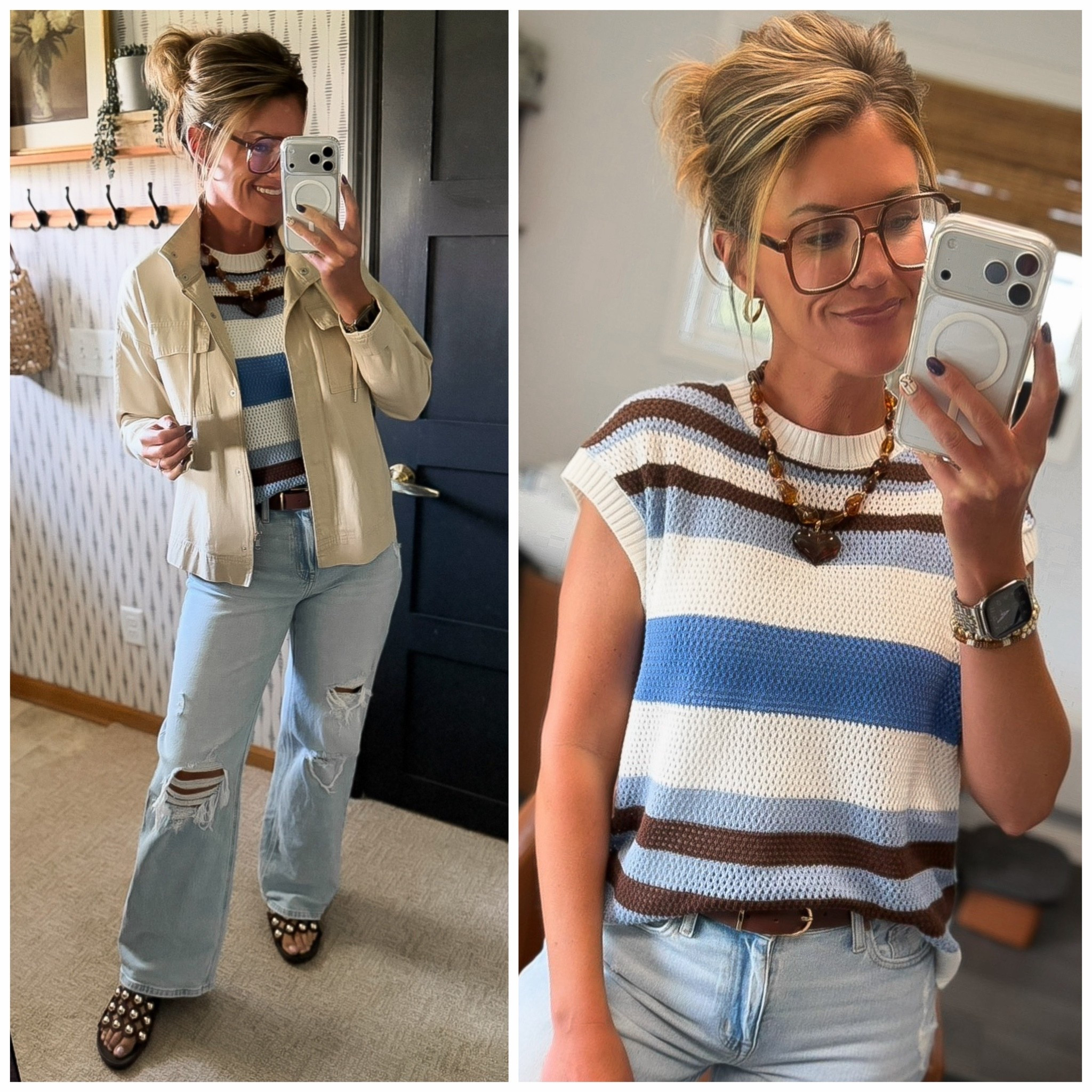Jacket, jeans, sweater all ON SALE!! 
Jacket/ small
Top/ small
Jeans/ 6

#LTKSaleAlert #LTKOver40 #LTKSeasonal