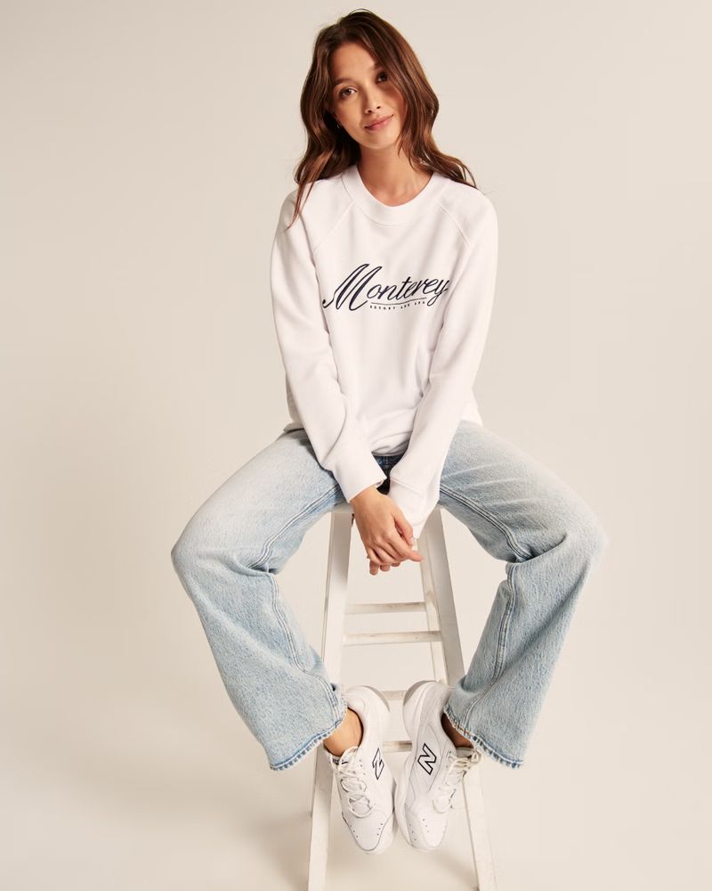 Women's Boyfriend Crew California Graphic Sweatshirt | Women's Tops | Abercrombie.com | Abercrombie & Fitch (US)