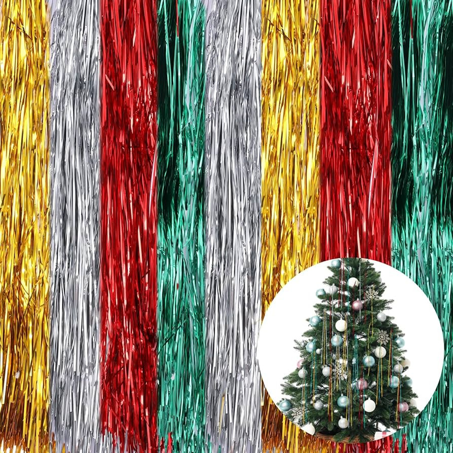 Lyrow 6000 Strands Tinsel Icicles for Christmas Tree Tinsel Christmas Tree Xmas New Years Eve Fes... | Amazon (US)