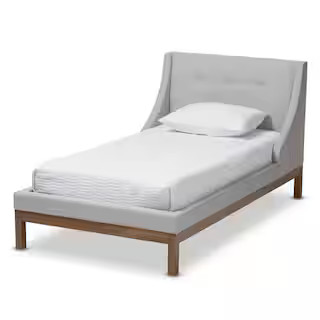 Louvain Greyish Beige Twin Platform Bed | The Home Depot