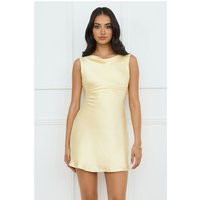 Lily Luxe Satin Mini Dress Yellow | Hello Molly (US)