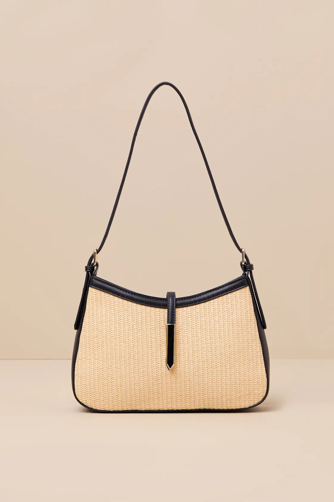 Virna Black Raffia Shoulder Bag | Lulus