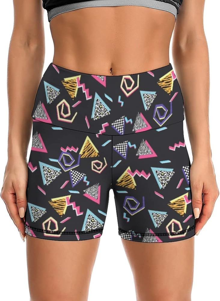 LARSD Retro Biker Shorts Women 80s 90s High Waisted Yoga Shorts Vintage Workout Athletic Compression | Amazon (US)