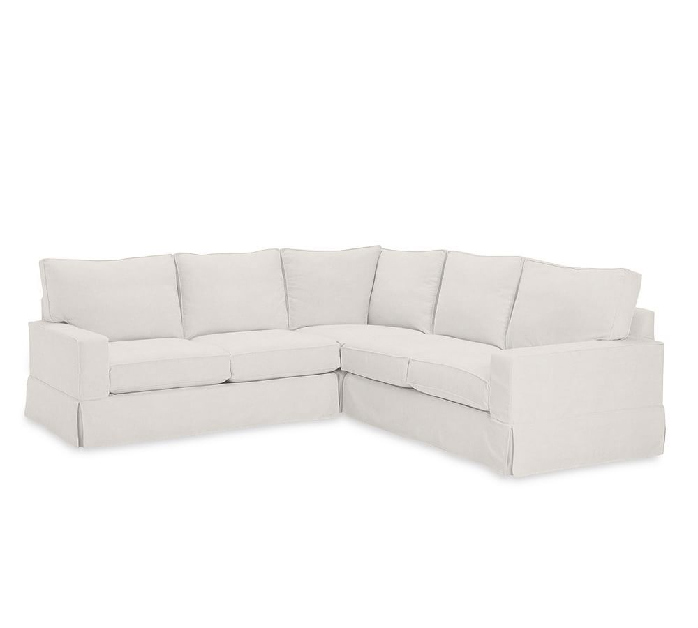 PB Comfort Square Arm Slipcovered 3-Piece L-Sectional | Pottery Barn (US)