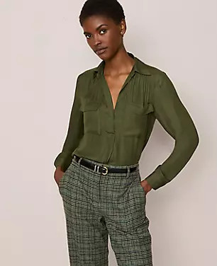 Soft Drapey Camp Shirt | Ann Taylor