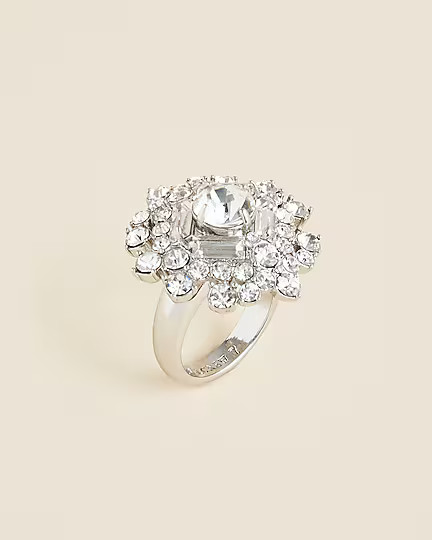Crystal cocktail ring | J. Crew US