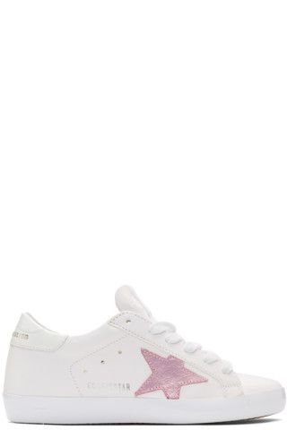 White & Pink Superstar Sneakers | SSENSE 