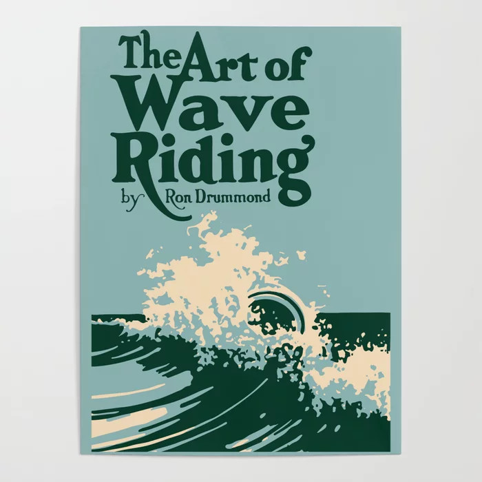 The Art of Wave Riding 1931, First Surfing Book Artwork, for Wall Art, Prints, Posters, Tshirts, ... | Society6
