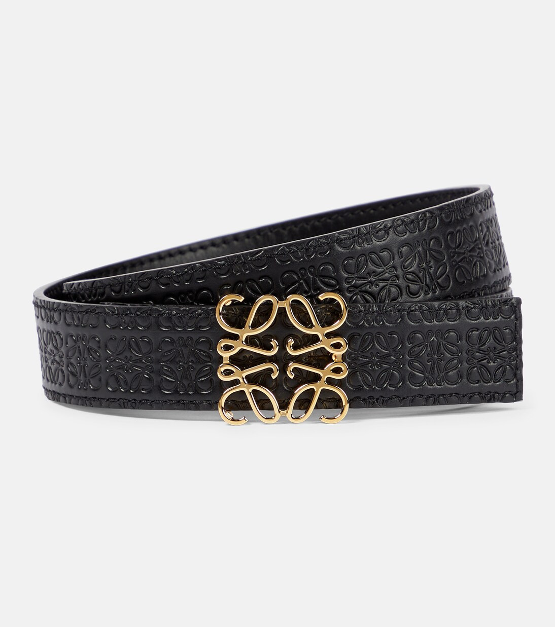 Repeat Anagram embossed leather belt | Mytheresa (UK)