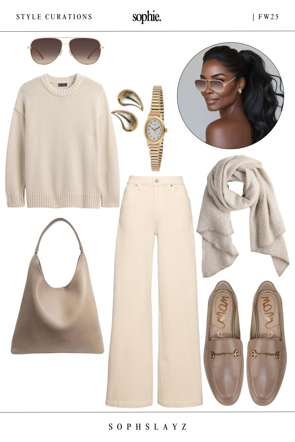 This look: A tonal cream outfit. Oversized sweater and wide leg pant combo, oversized scarf, faux leather shoulder bag, tan loafers and gold jewelry accents. Great for casual meetings, coffee runs, or everyday wear. Soft textures in a calm fall palette. Outfit also has tall options! 

🔎: cream fall outfits, sweater outfit, casual fall outfits, wide-leg pants, taupe loafers, tonal neutral look, fall scarf, FW25 cozy minimal

#LTKStyleTip