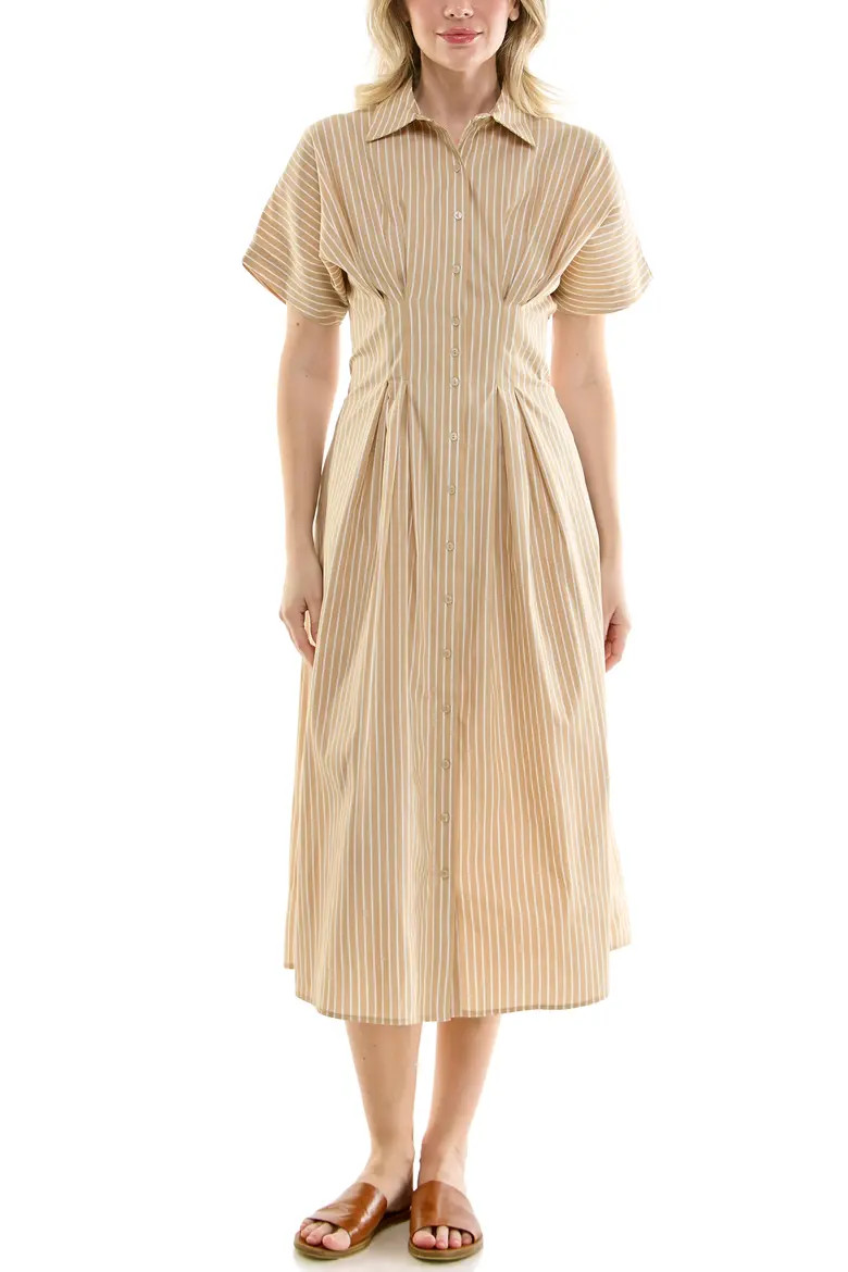 Pintuck Waist Midi Shirtdress (Women) | Nordstromrack | Nordstrom Rack