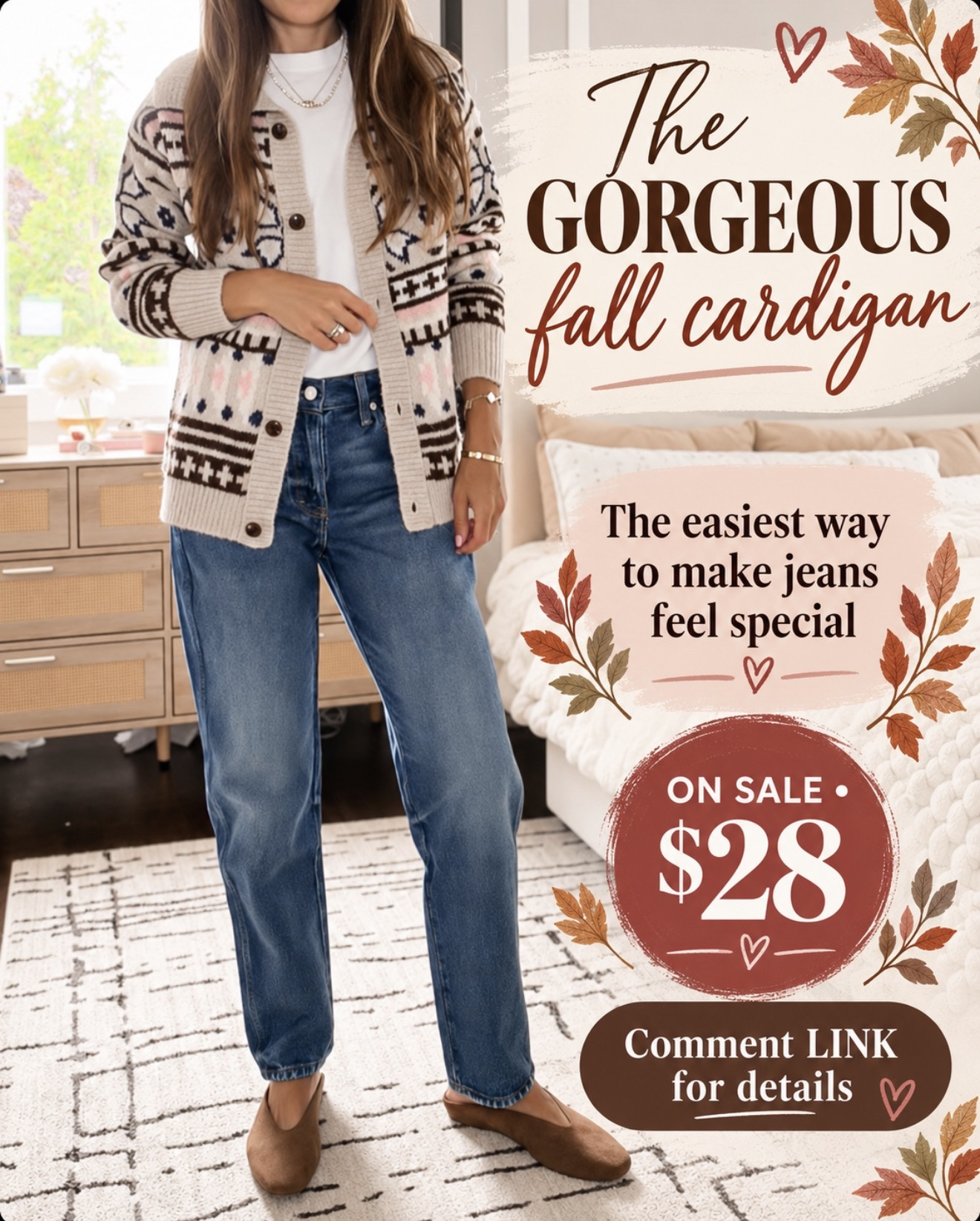 This gorgeous fall cardigan is on sale for $28! The easiest throw-on layer when you want jeans and a tee to look instantly more special 😍 Comment LINK for details!

#LTKSaleAlert #LTKOver40 #LTKSeasonal