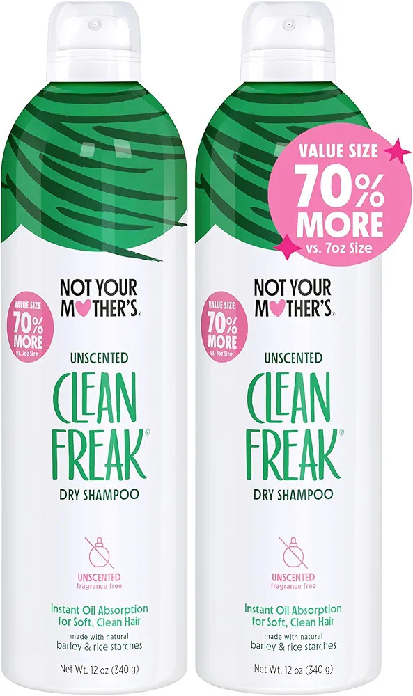 Not Your Mother's Value Pack Clean Freak Unscented Jumbo Dry Shampoo (2-Pack) - 12 oz Each - 70% ... | Amazon (US)