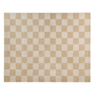 Harley Cream 6 ft. 7 in. x 9 ft. Checkered Area Rug | The Home Depot