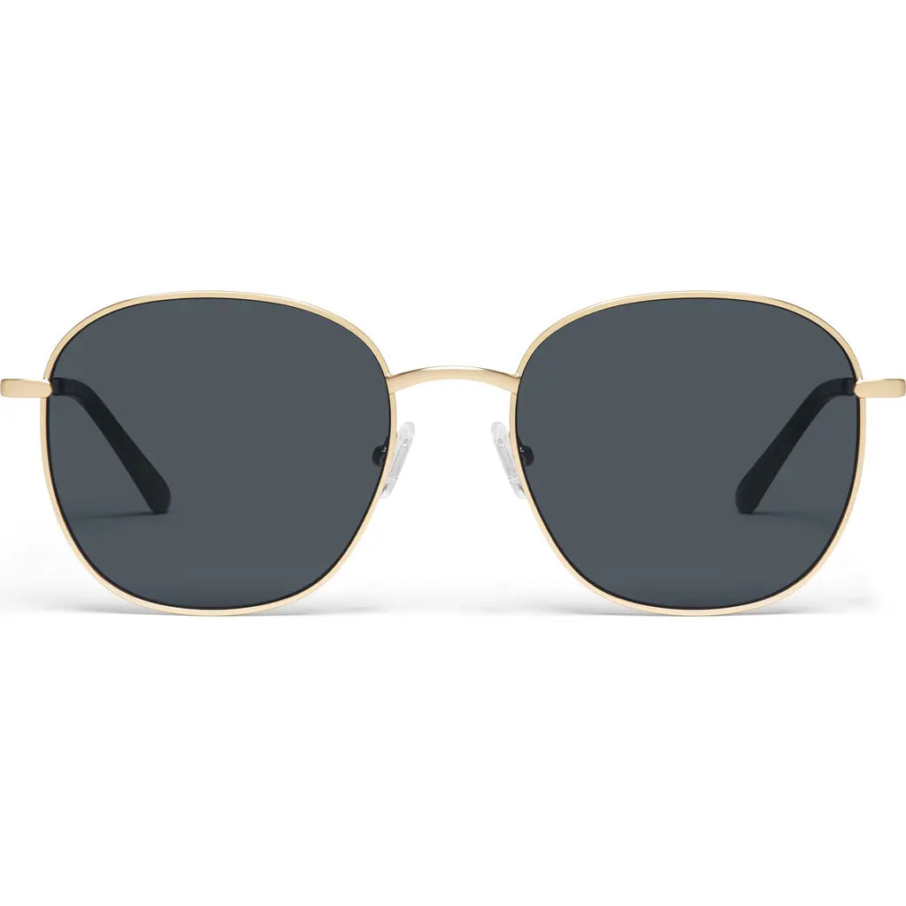 QUAY Jezabell 56mm Round Sunglasses in Gold/Smoke at Nordstrom | Nordstrom