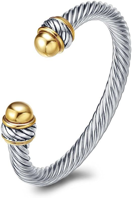 UNY Fashion jewelry Brand Cable Wire Retro Antique Bangle Elegant Beautiful Valentine Mothers day... | Amazon (US)