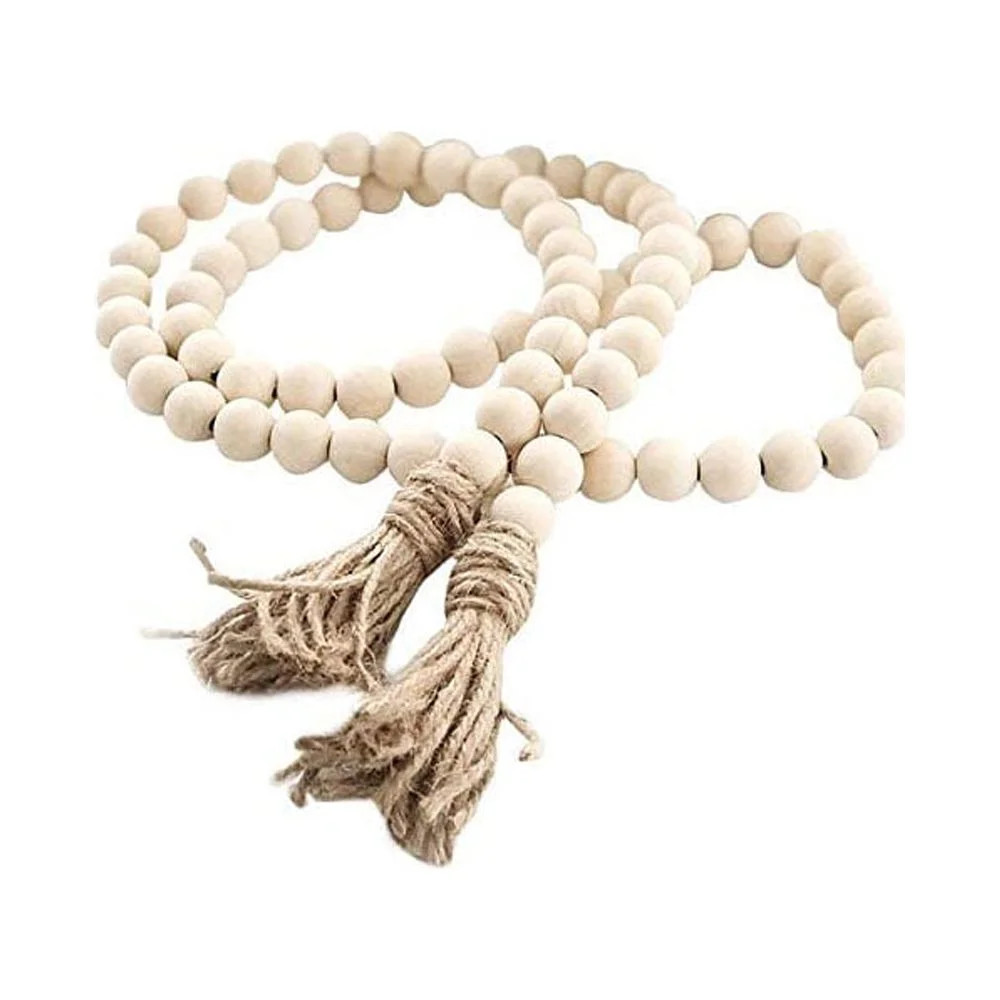 Wood Bead Garland - Natural Wood String Beads for Coffee Table Decor | Walmart (US)