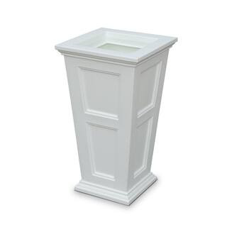 Fairfield 28 in. Tall Self-Watering White Polyethylene Planter | The Home Depot