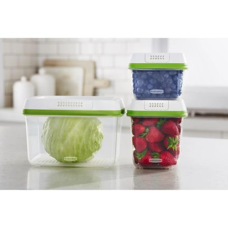 Rubbermaid FreshWorks Produce Saver, Medium and Large Produce Storage Containers, 6-Piece Set 