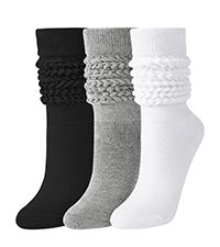 JOCMIC Slouch Socks 3 Pairs Women Boot Socks Extra Long Knee High Scrunch Socks Size 6-11 | Amazon (US)