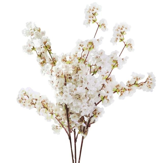Dolicer 3Pcs Cherry Blossom Flowers Fall Silk Flowers Artificial Flowers Christmas, White Faux Fl... | Walmart (US)