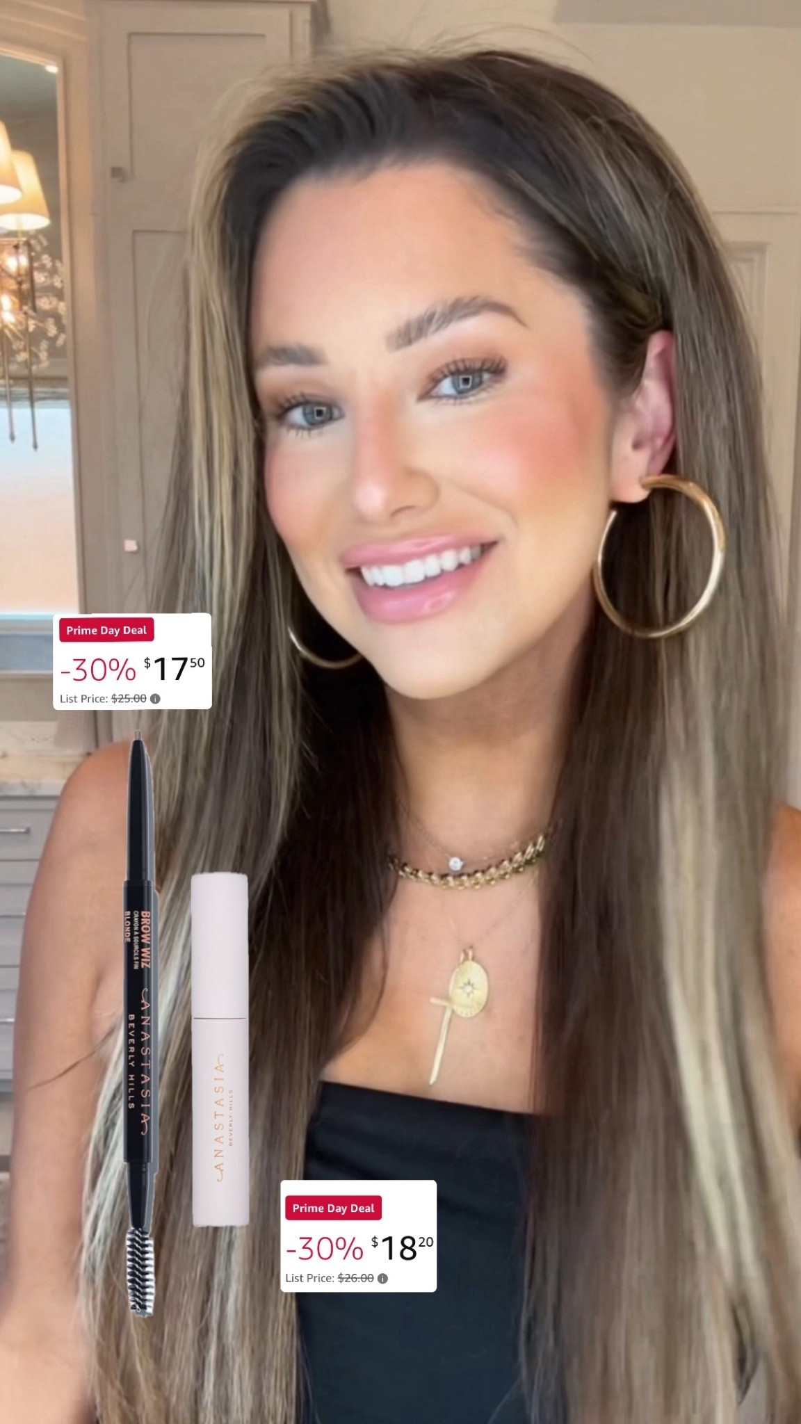 Anastasia brow wiz pencil shade chocolate 
And brow freeze 

#LTKBeauty #LTKSeasonal #LTKSaleAlert