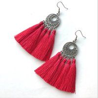 Red Tassel Earrings, Tassel Earrings, Short Tassel Earrings, Long Tassel Earrings, Fringe Earrings, Trendy Earrings, Red Earrings | Etsy (US)