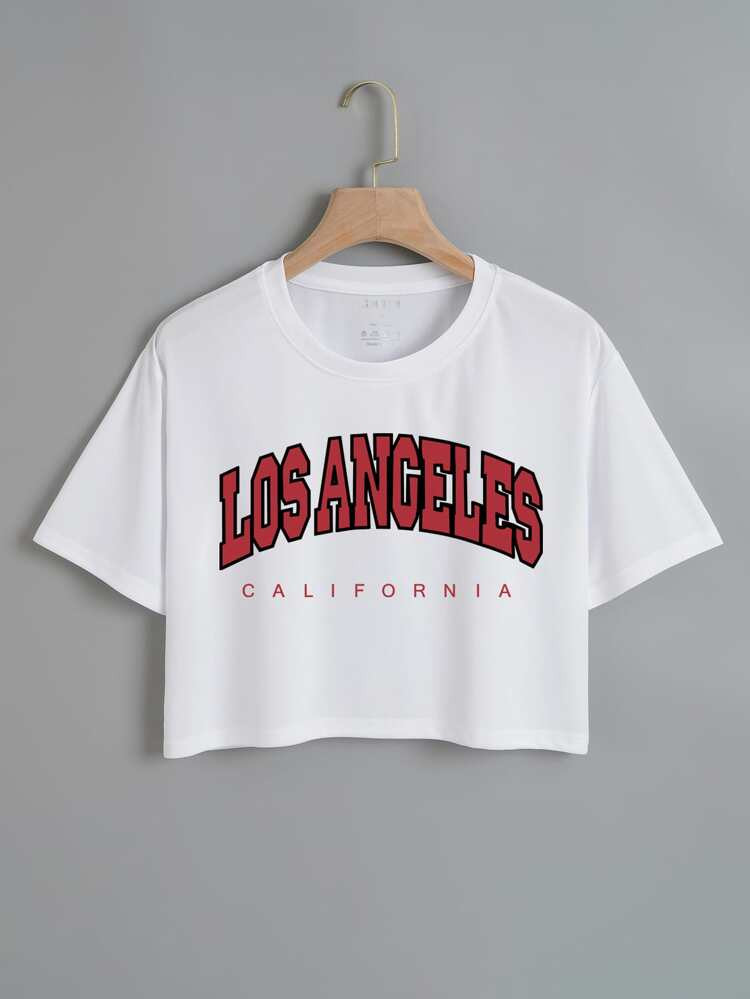 Letter Graphic Crop Tee | SHEIN
