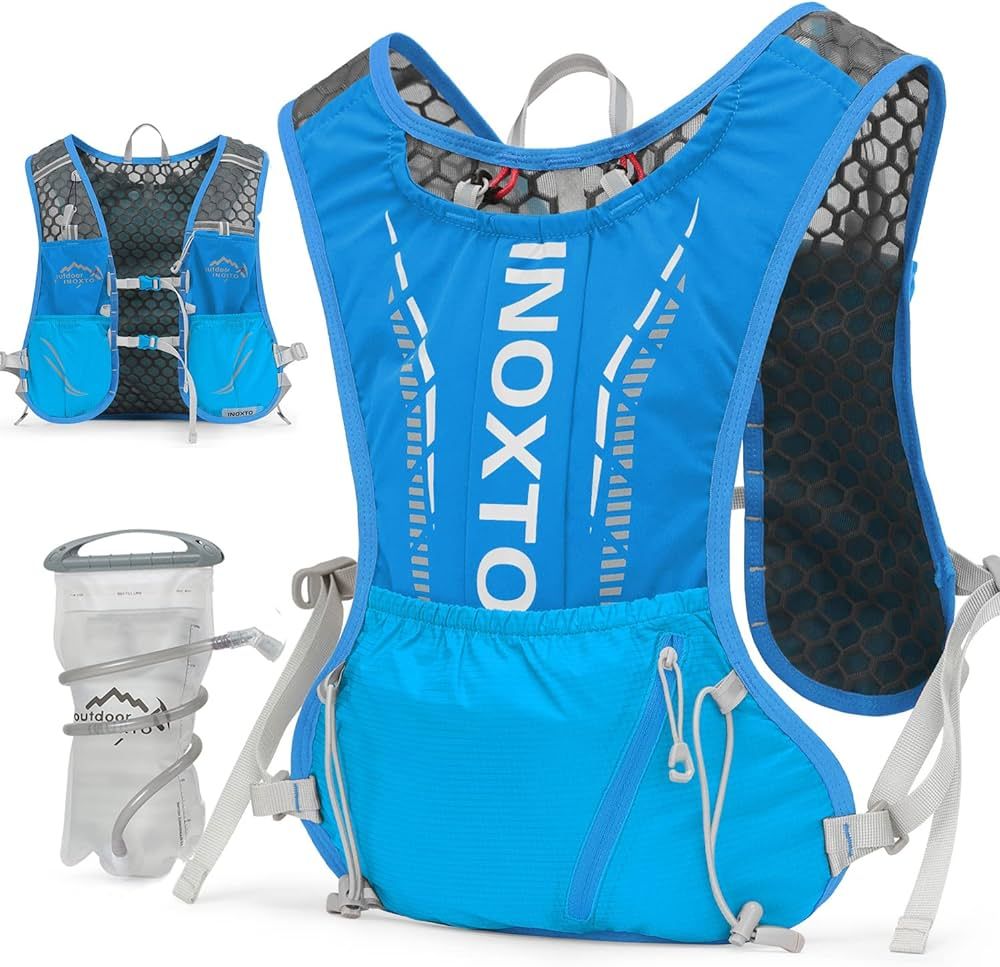 INOXTO Hydration Vest Backpack,Lightweight Water Running Vest Pack with 1.5L Water Bladder Bag Da... | Amazon (US)