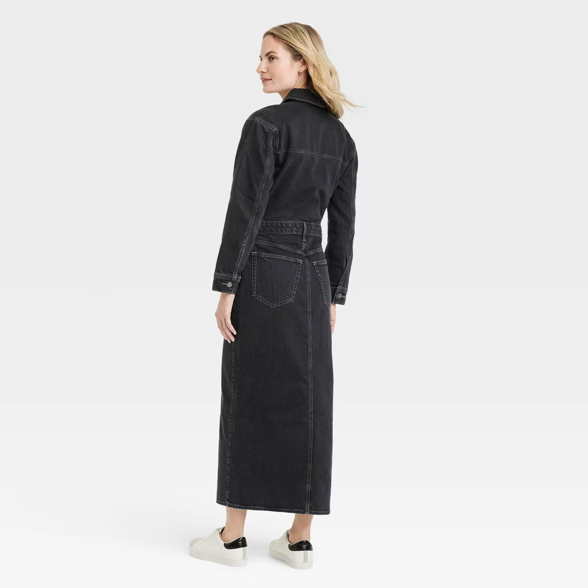 Women's Long Sleeve Denim Maxi Dress - Universal Thread™ Black Wash | Target
