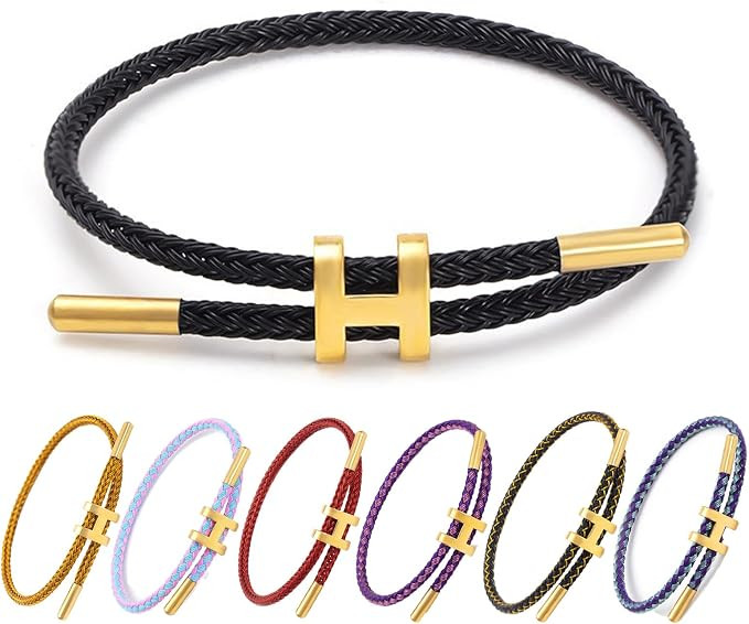 Cokosing Titanium Steel Women's Gold Plated Bracelet, H Shape Design Hand Polished with Adjustabl... | Amazon (US)
