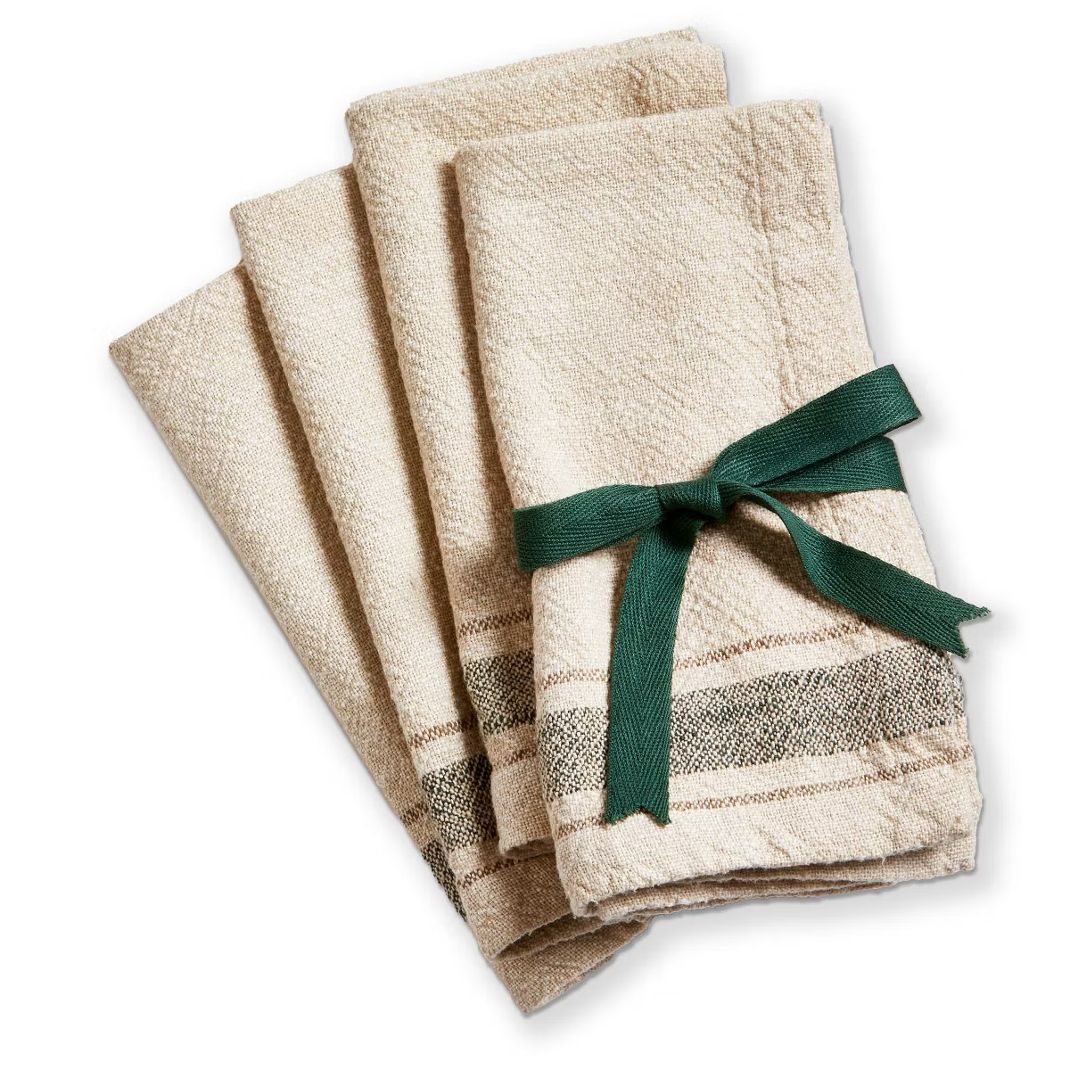 tag Aspen Stripe Cotton Napkins - 20" x 20" Beige Kitchen Textiles for Christmas - Machine Washab... | Target