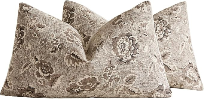Vintage Floral Chenille Lumbar Pillow Covers 12x20 Set of 2 | Amazon (US)
