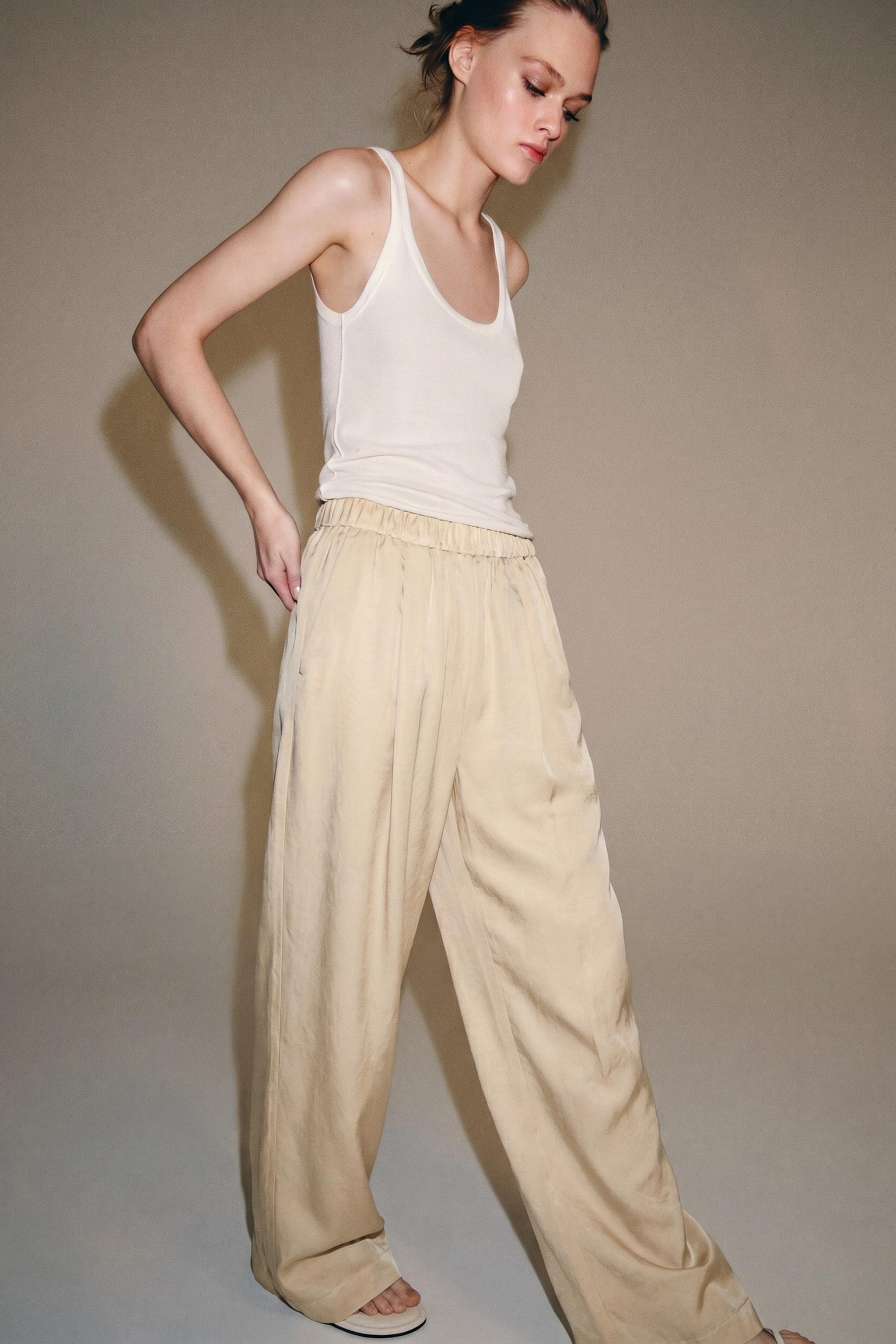ZW COLLECTION SATIN BARREL TROUSERS | Zara UK